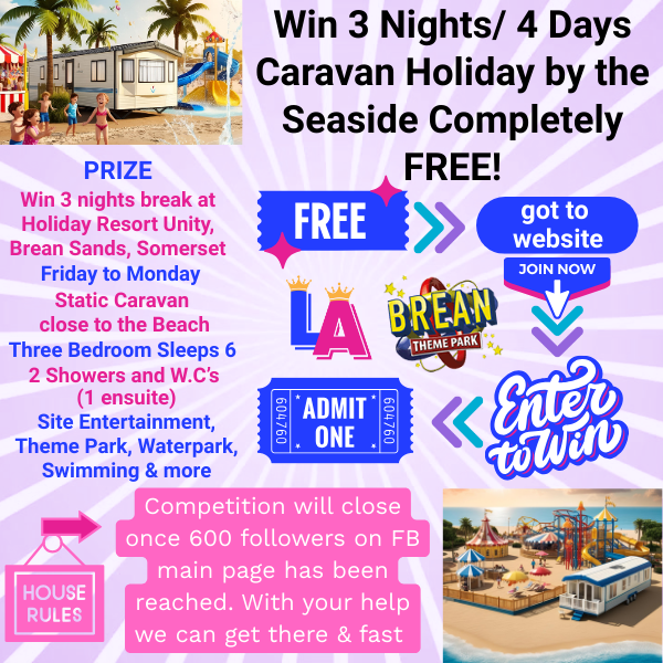 FREE COMPETITION - BREAN SANDS HOLIDAY PARK MINI BREAK  FOR 6