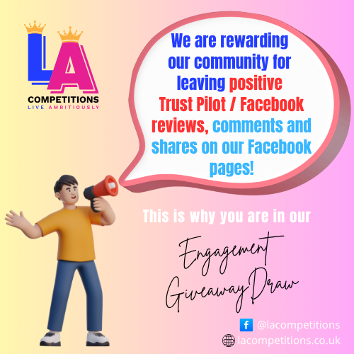 **FREE ENTRY COMPETITION** FREE GIVEAWAY ** WINNER WILL RECEIVE £5.00 FREE SITE CREDIT - TO QUALIFY FOR ENTRY YOU MUST LEAVE A POSITIVE REVIEW ON TRUST PILOT AND FACEBOOK. POST 3 POSITIVE COMMENTS AND COMPLETE 3 SHARES ON OUR FACEBOOK POSTS FOUND ON OUR MAIN PAGE OR, ON OUR COMMUNITY PAGE (2)